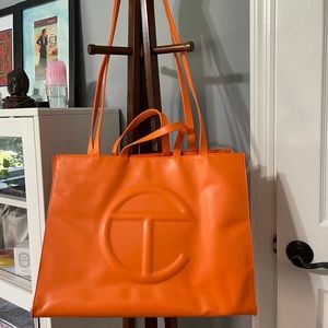 Telfar Shopping Bag Large Orange in Vegan Leather